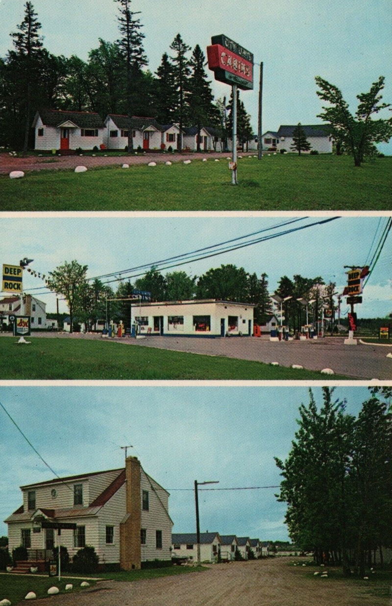 City Limits Cabins - Vintage Postcard